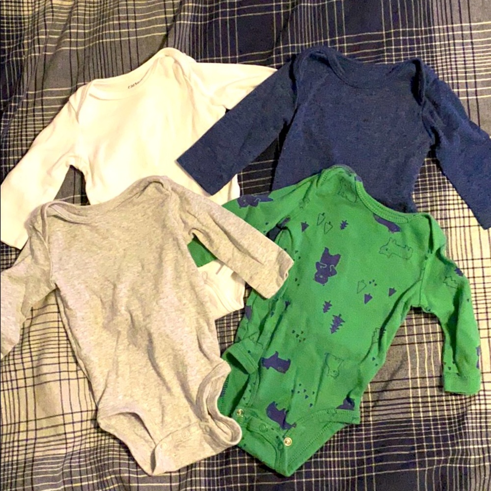 Baby boys long sleeve onesies 3 month
